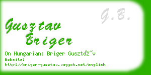 gusztav briger business card